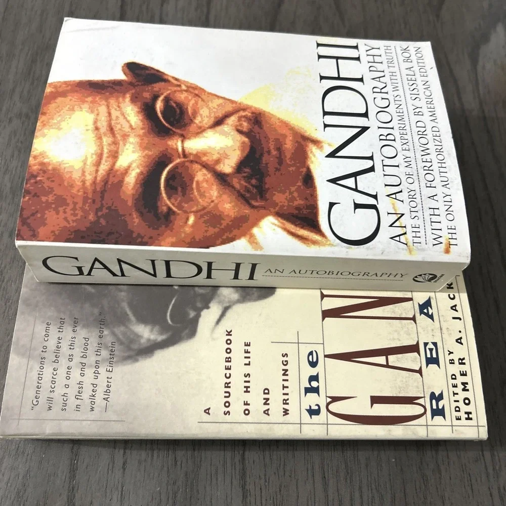 Gandhi Lot of 2 Books: Gandhi Reader + Autobiography  Read